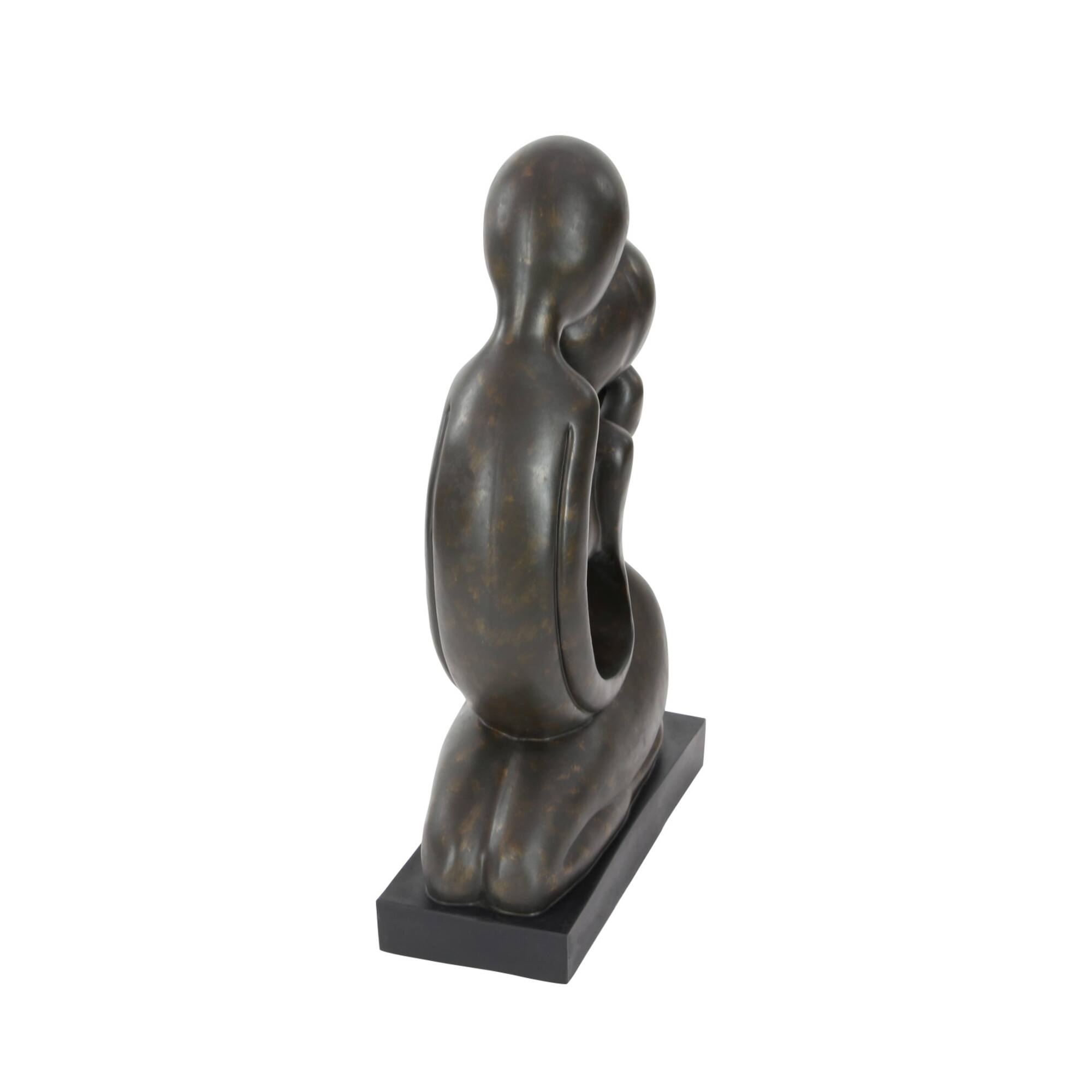 23" Brown Polystone Traditional Couple Sculpture
